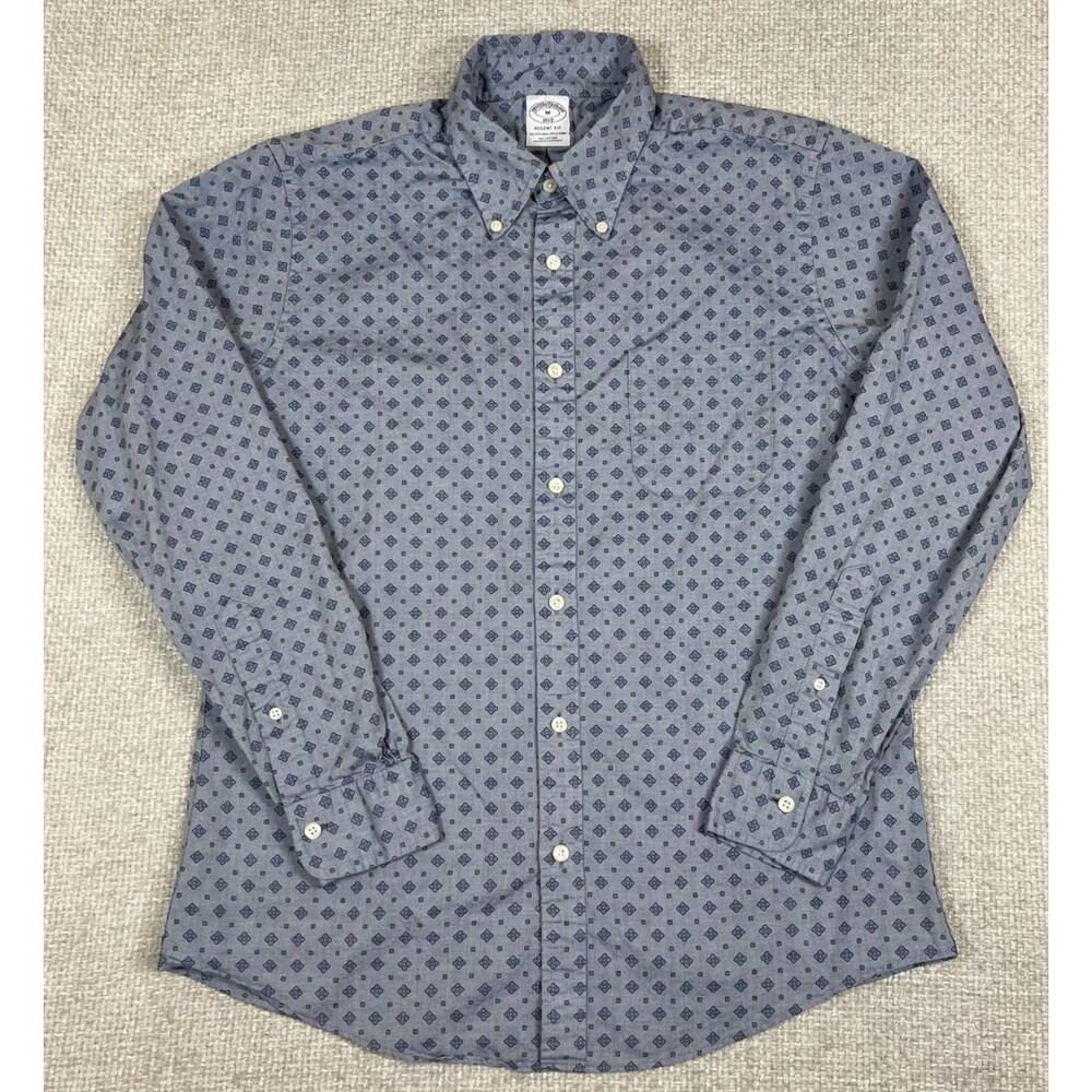 Brooks Brothers Shirt Men’s Medium Regent Blue Long Sleeve Button Down